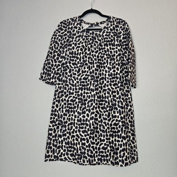 Kate Spade New York 4 Dorothy Leopard Print Silk 3/4 Sleeve Mini Dress 100% silk - Picture 3 of 12